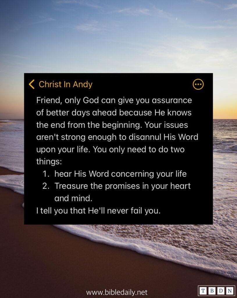 assurance of better days ahead