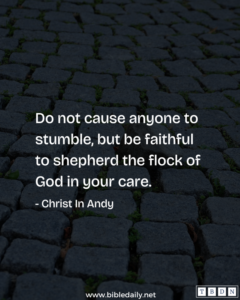 Devotional - Do Not Cause Anyone to Stumble