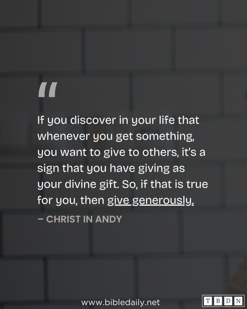 Devotional - Give Generously If So Is Your Divine Gift