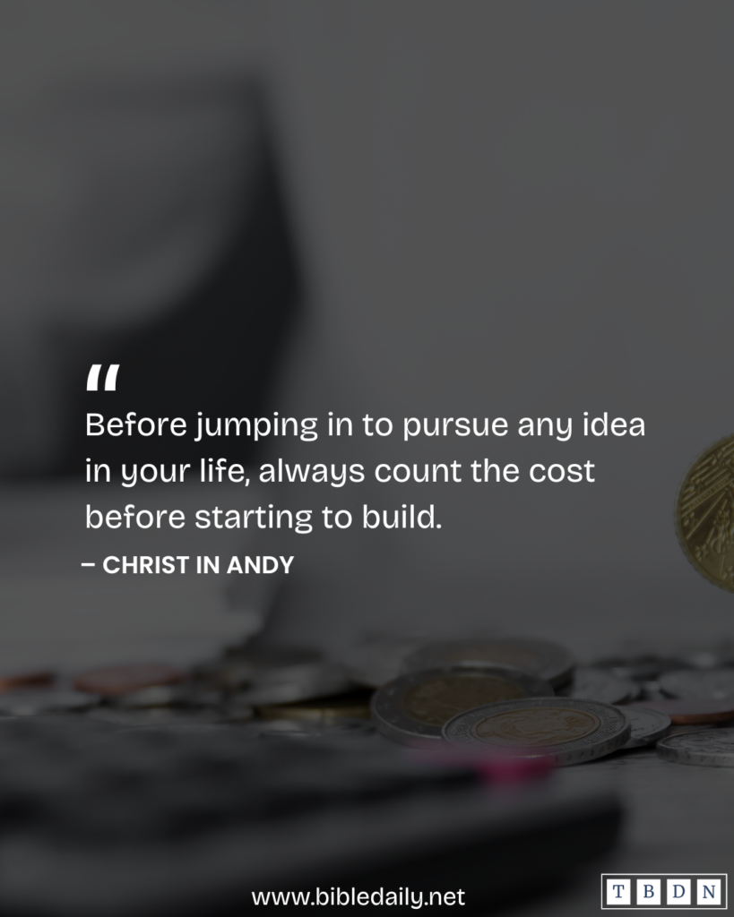 Devotional - Count the Cost Before Starting to Build