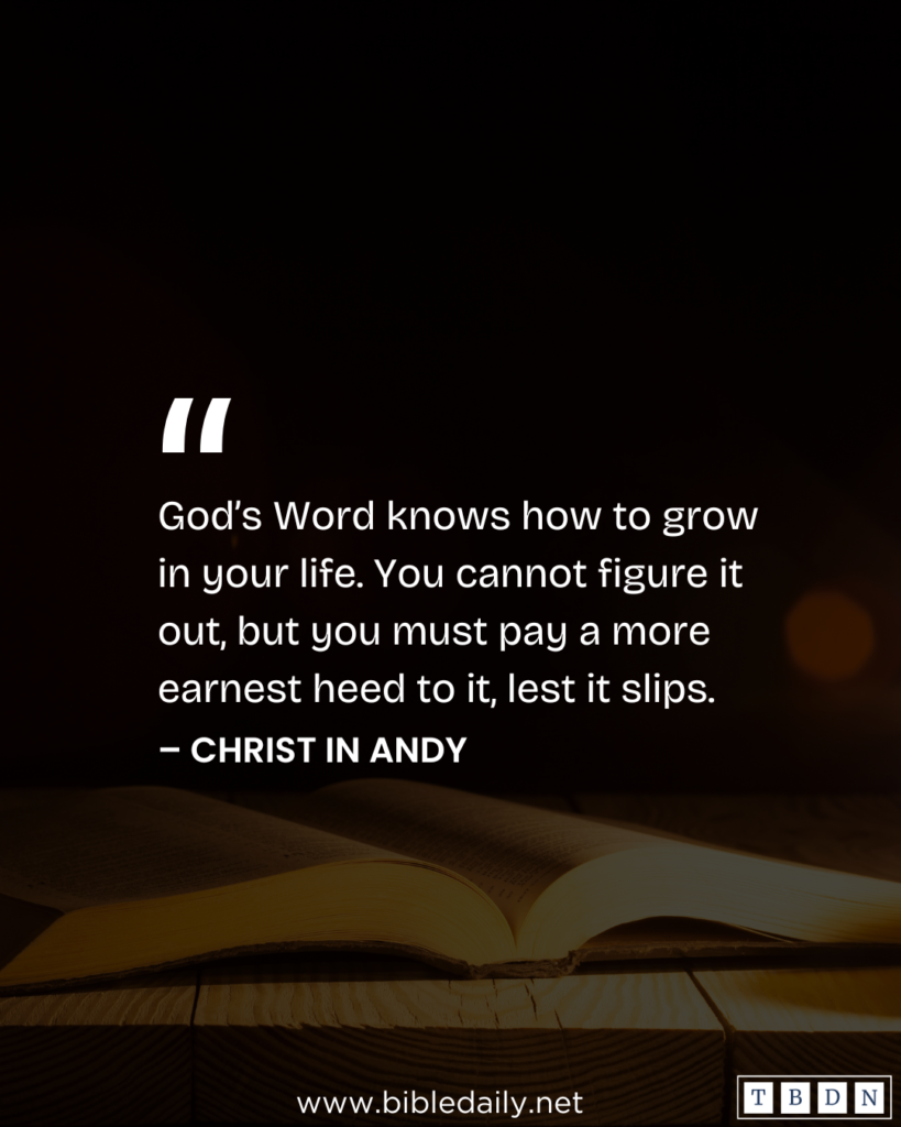 Devotional - God's Word Knows How to Grow in a Person's Life