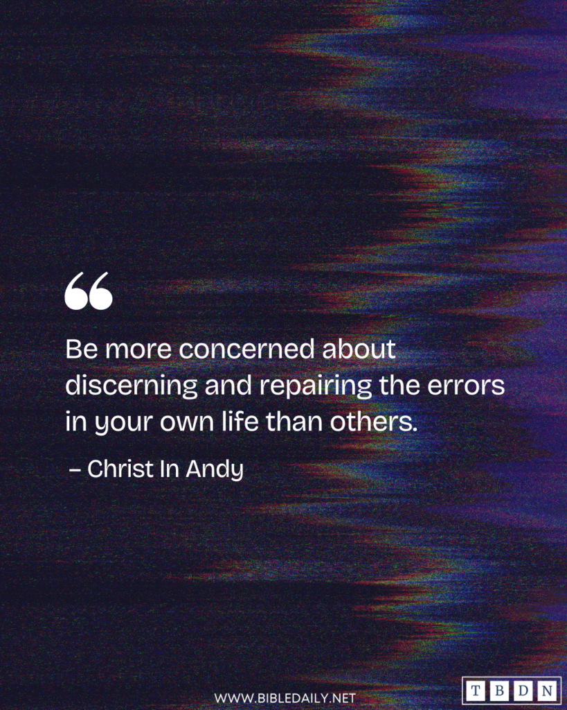 Devotional - Discerning and Repairing the Errors in Your Life
