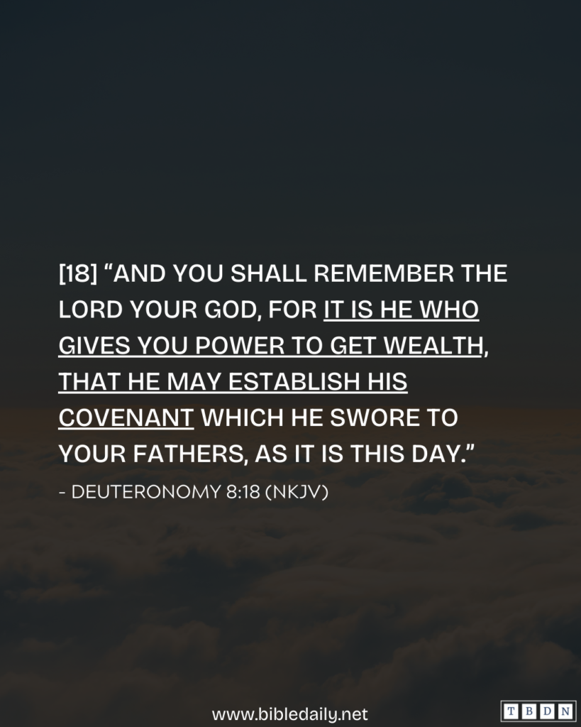 Devotional - It Is God Who Gives the Power to Get Wealth