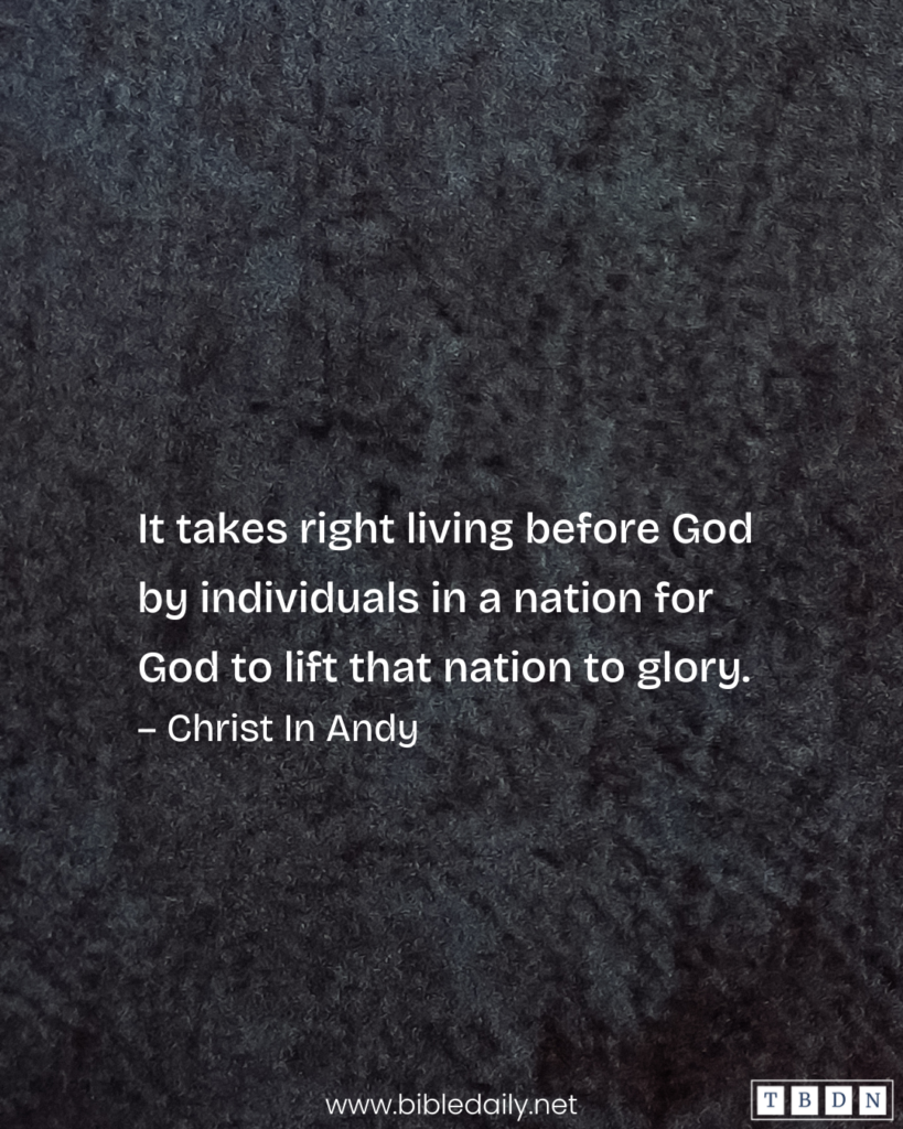 Devotional - Righteousness Exalts a Nation
