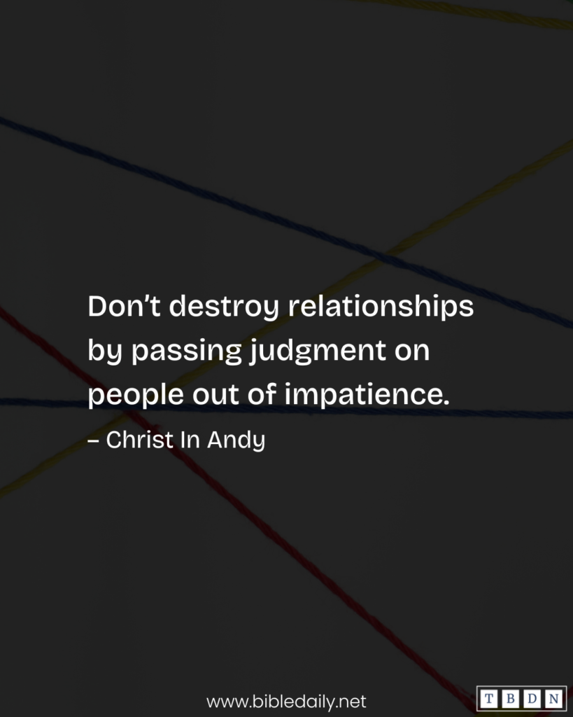 Devotional - Be Patient When Judging Cases Between People