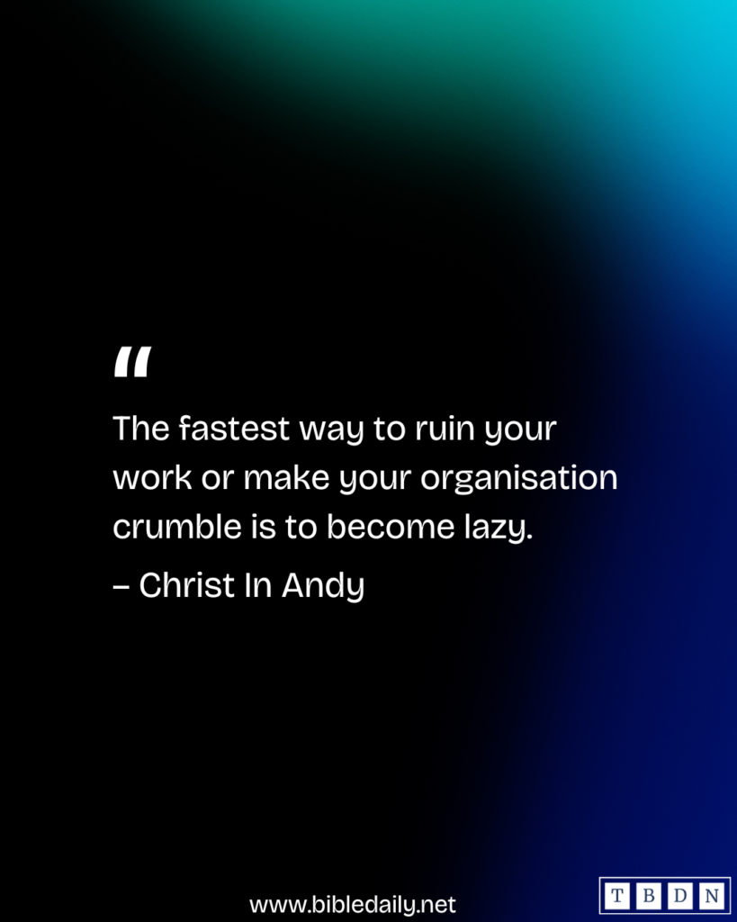 Devotional - Don't be Slack in Your Work