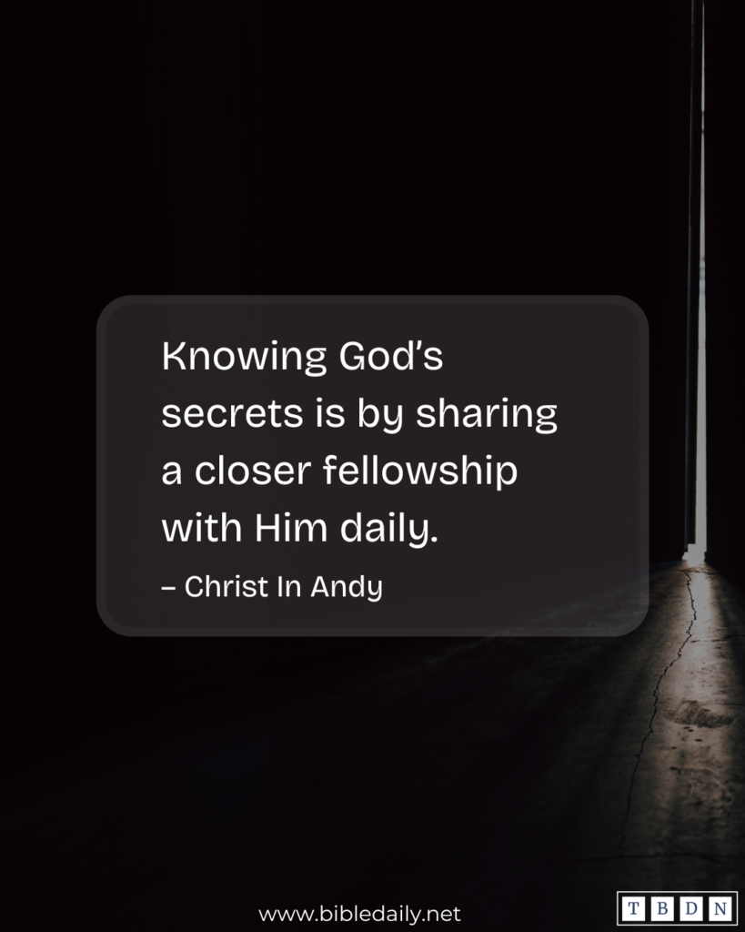 Devotional - Knowing God's Secrets Through Spiritual Intimacy with Him