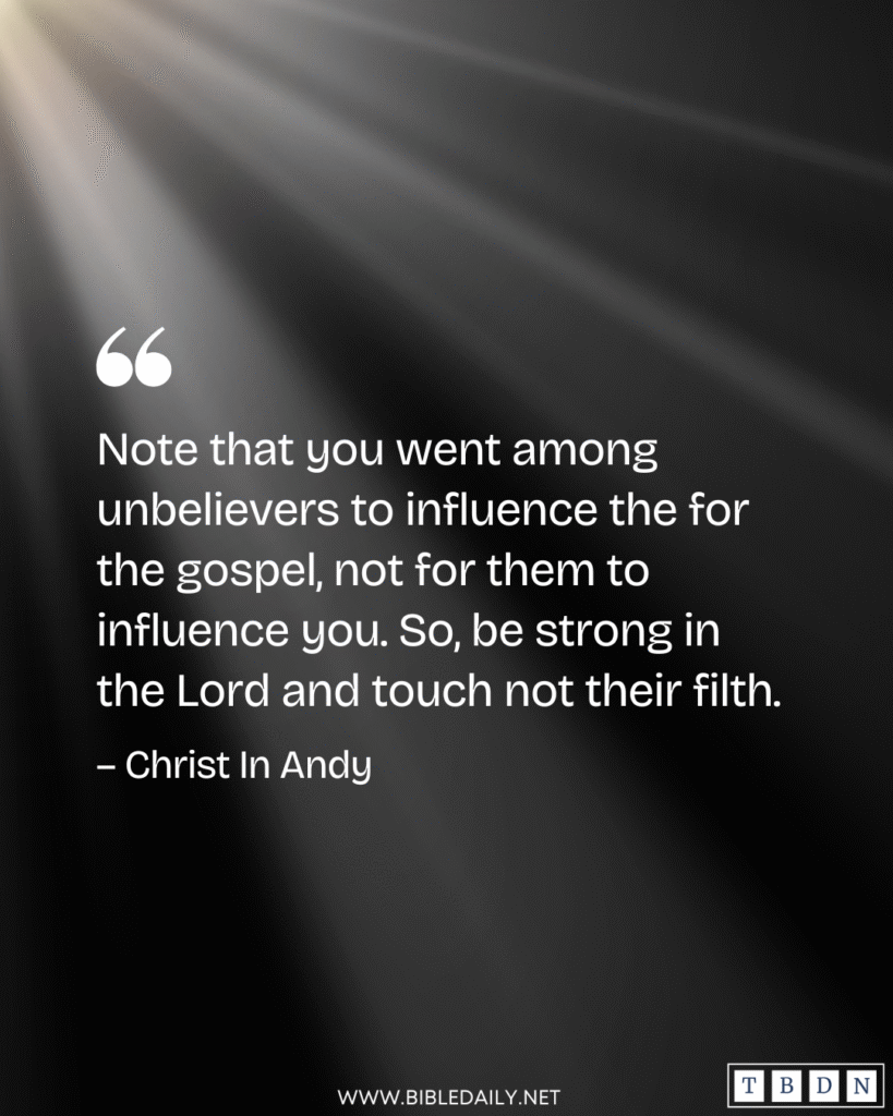 Devotional - Touch Not Their Filth