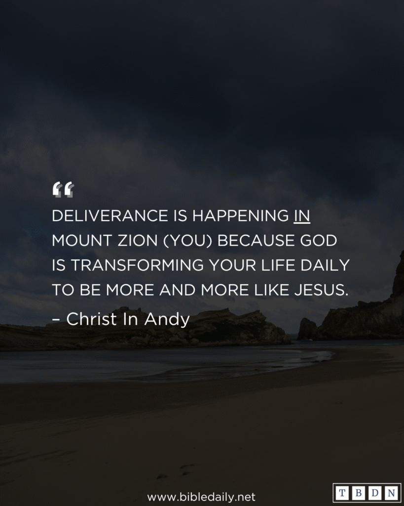 Devotional - Deliverance Is Happening in Mount Zion