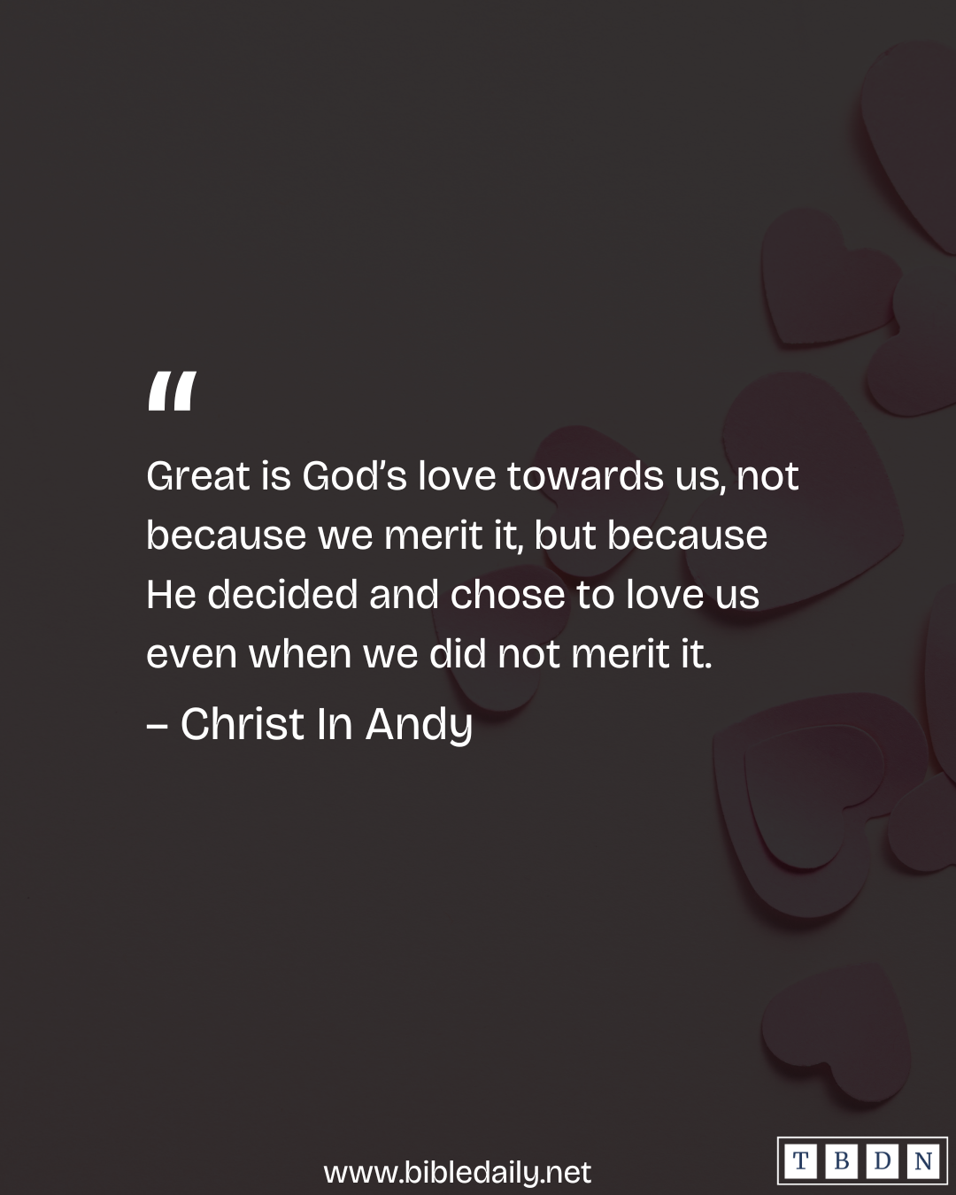 Devotional - Great Is God's Love Towards Us
